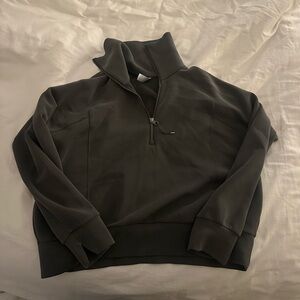 SPANX army green Zip-Up Sweater